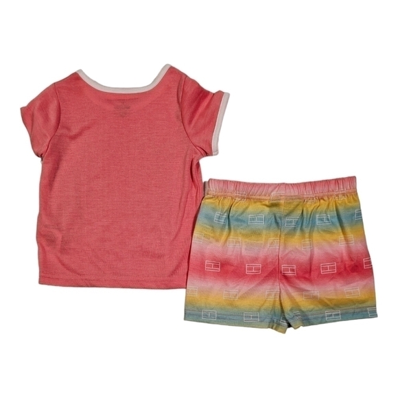Tommy Hilfiger Toddler Girl's Two-piece Pajama Set Pink/Yellow/Blue, 2T NWT - Picture 7 of 8